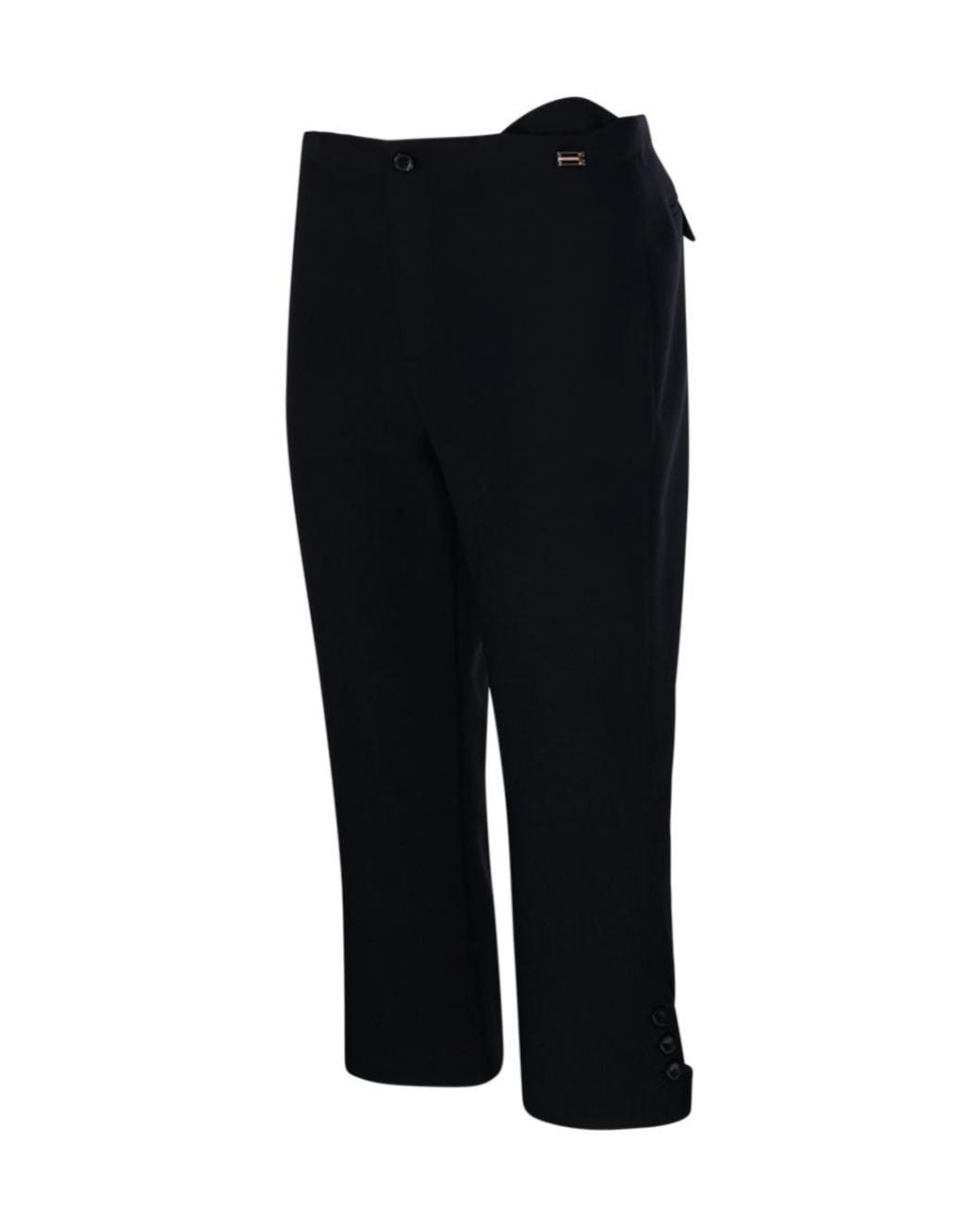 Victoria Beckham Black Tab Detail Cropped Trouser