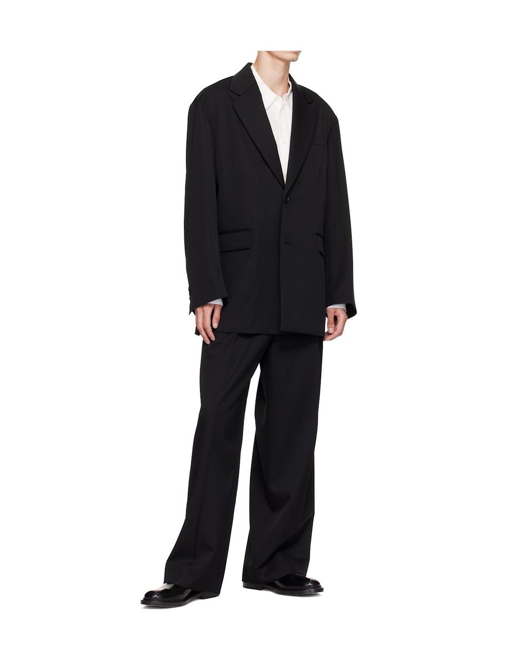 Ssstein Black Oversized Single-Breasted Suit Jacket for men