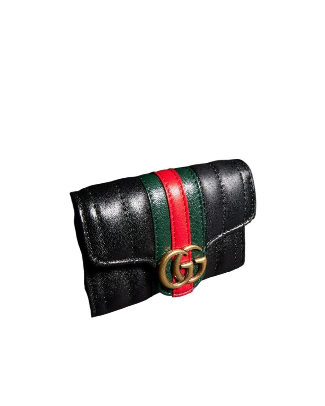 Gucci Black Gg Marmont Bi-Fold Card Case