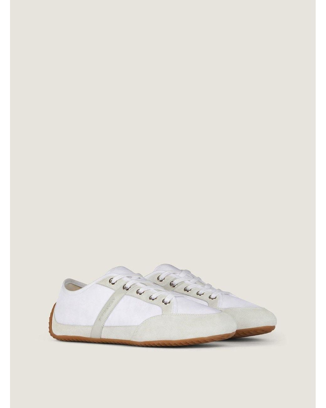 Givenchy White Lace-Up Slim Sneakers for men