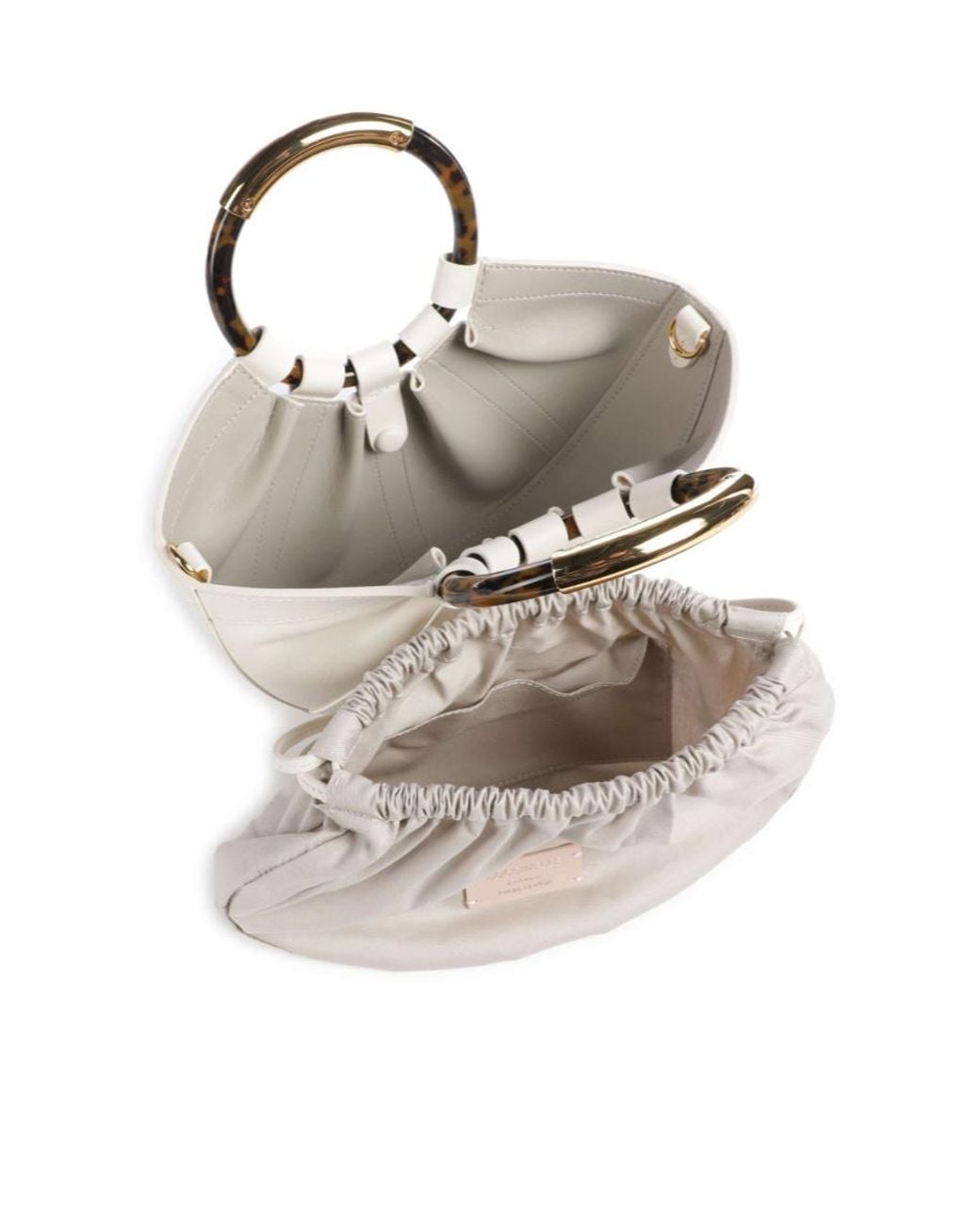 Coccinelle White Ring-Handle Bucket Bag