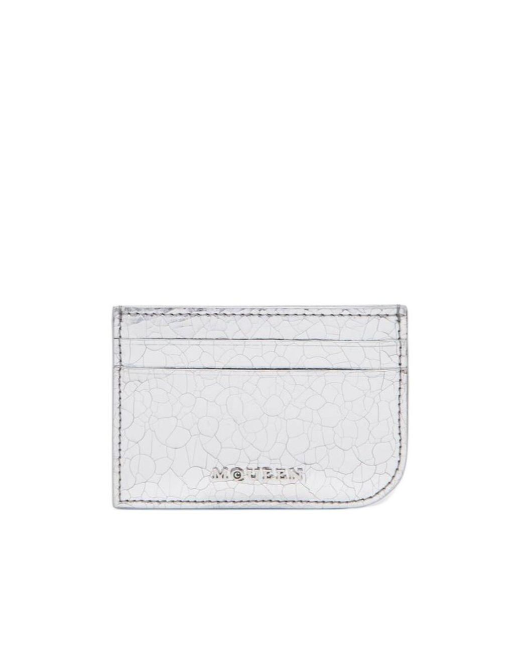 McQueen White Logo Lettering Card Holder