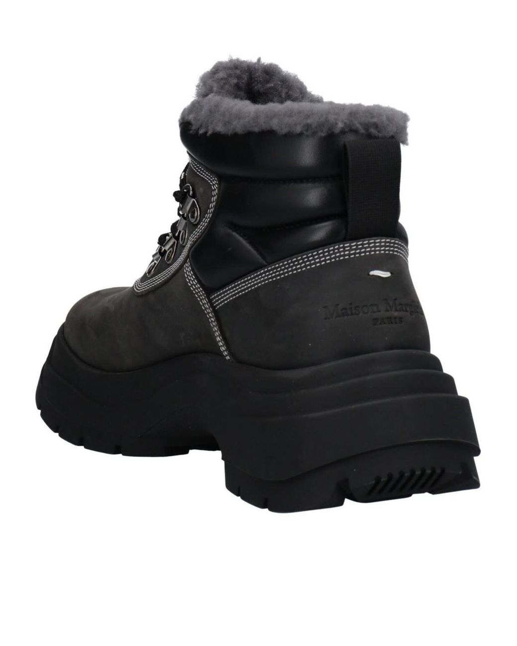 Maison Margiela Black Solid Color Ankle Boots