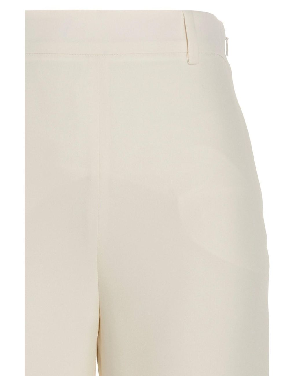 Valentino White High-Waisted Wide-Leg Trousers