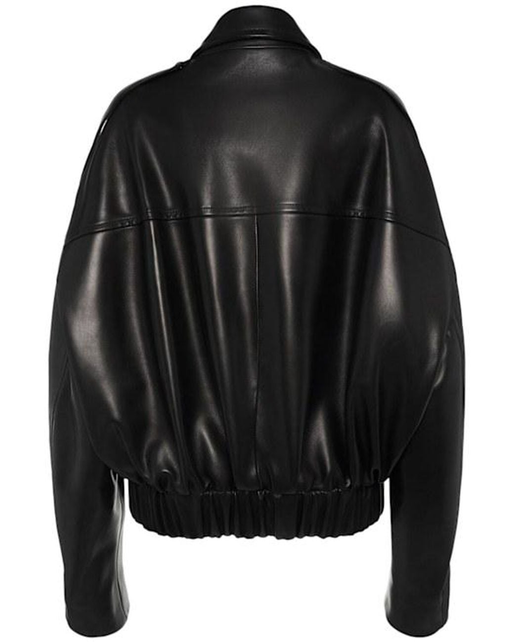 Khaite Black Owey Zip-Up Leather Jacket