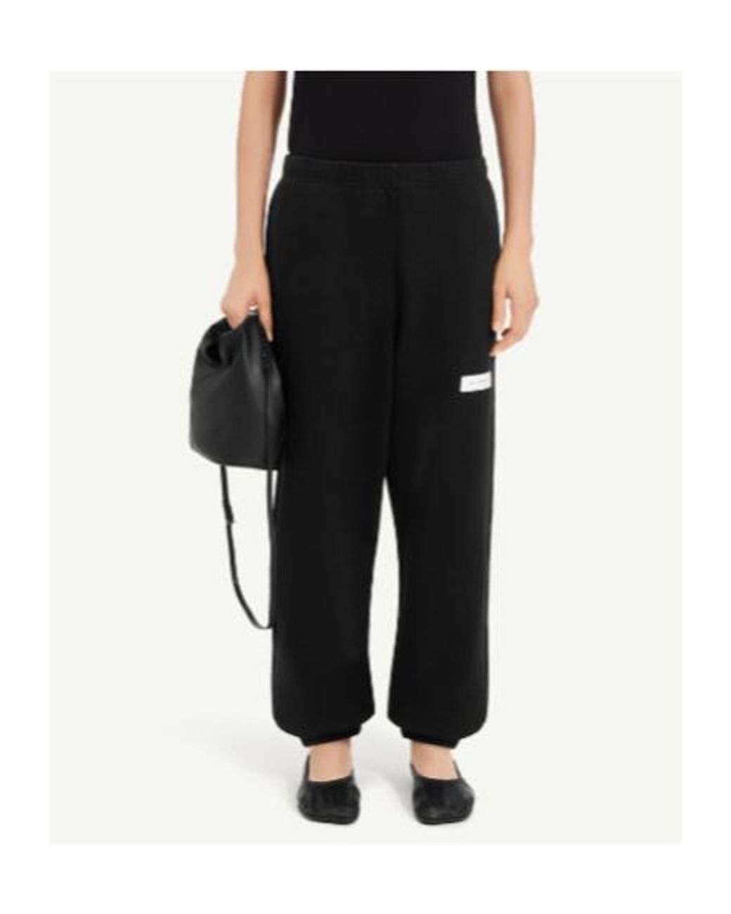 MM6 by Maison Margiela Black Elastic-Waistband Tapered Trousers