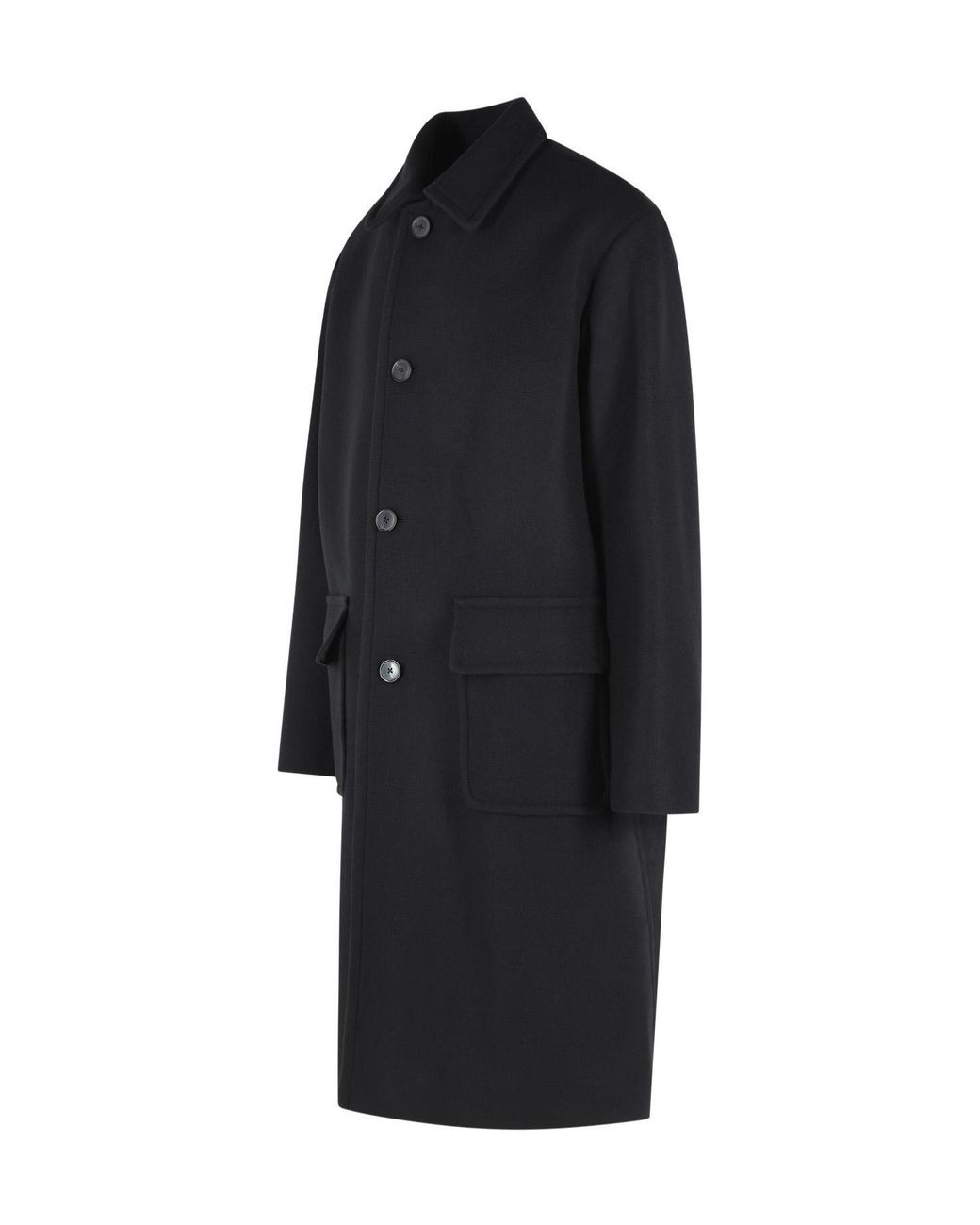 Dries Van Noten Black 'Randale' Wool Blend Coat for men