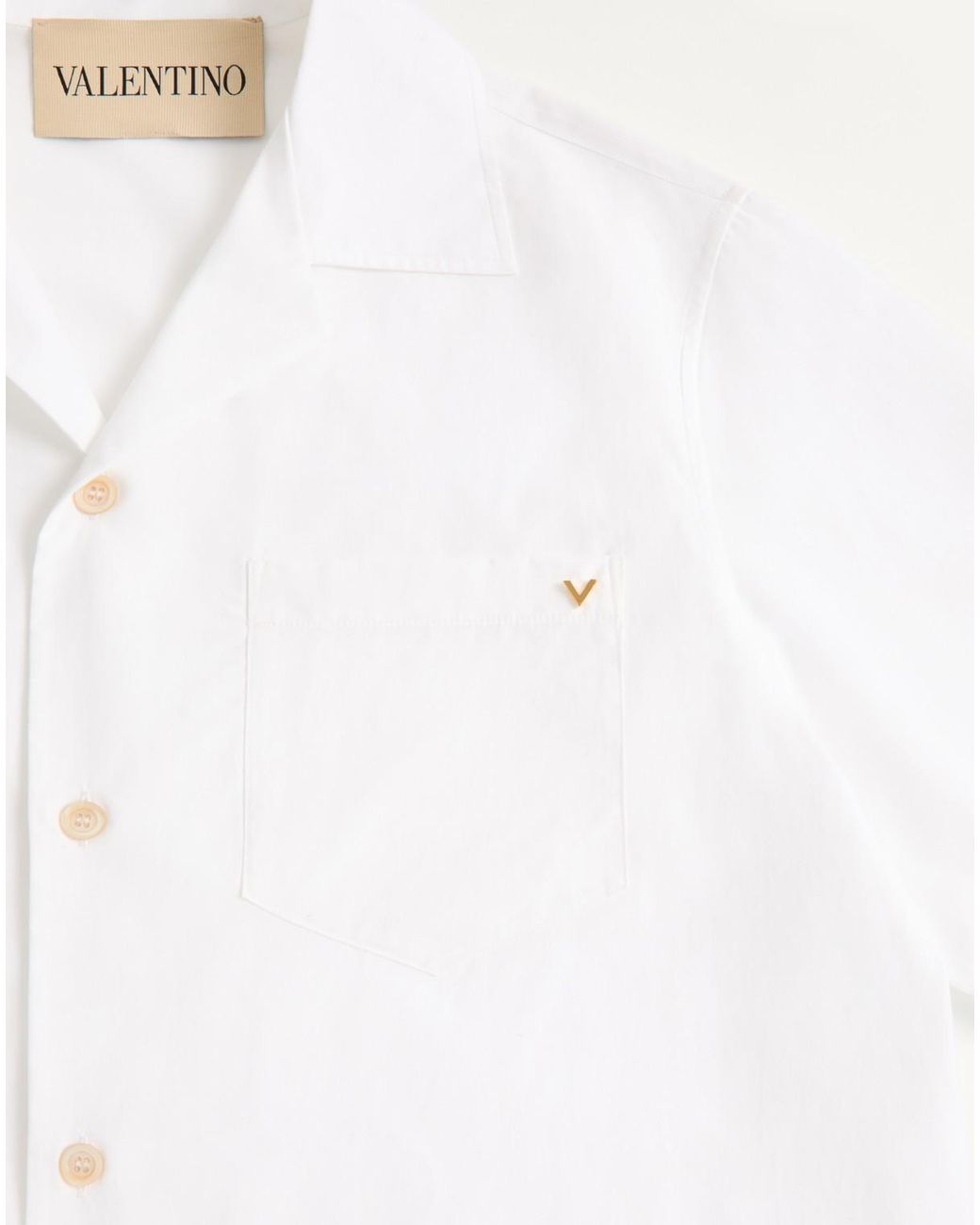 Valentino White Button-Up Bowling Shirt for men