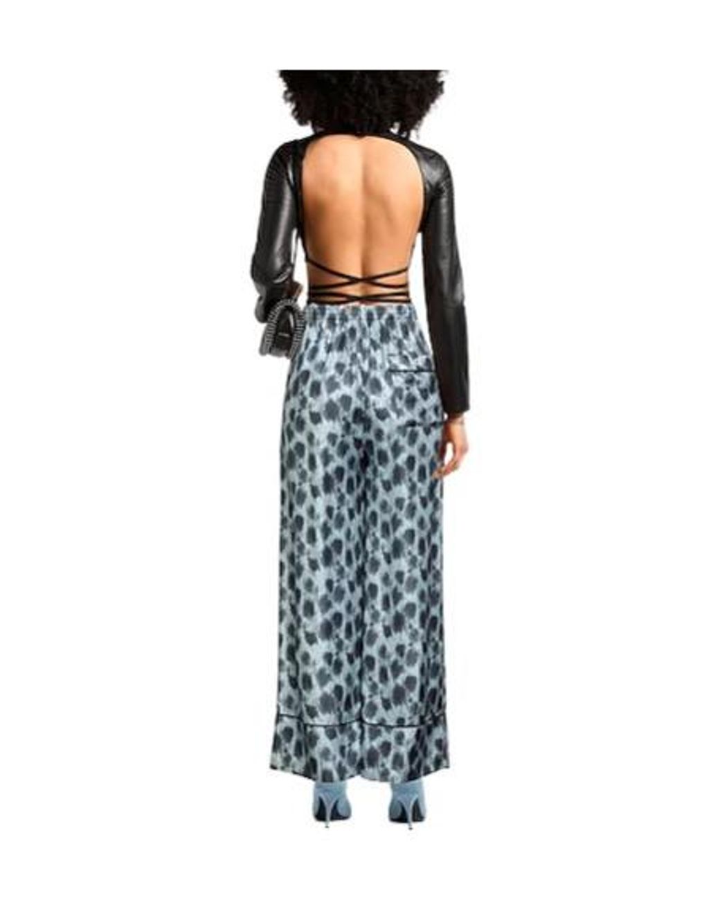 Marni Blue Leopard-Print Trousers
