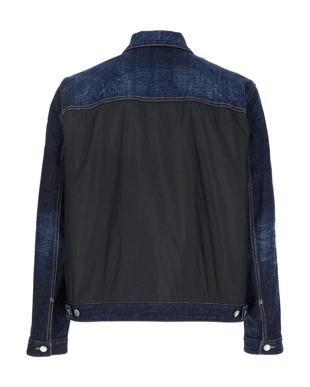 DSquared² Blue Two-Toned Button-Up Denim Jacket for men