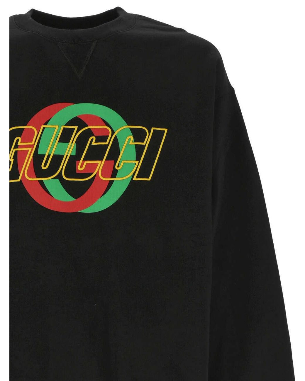 Gucci Black Cotton Jersey Sweatshirt With Embroidery, Ready-To-Wear for men