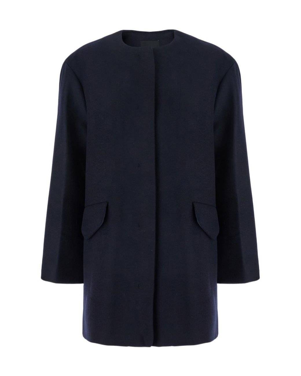 Theory Blue Cape Back Melton Coat