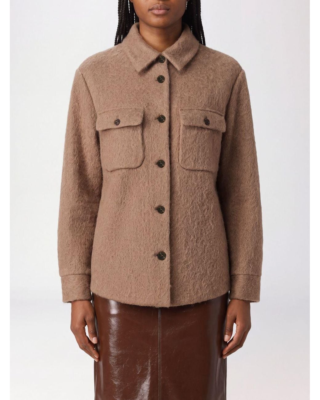 Peserico Brown Patch Pocket Shirt Jacket