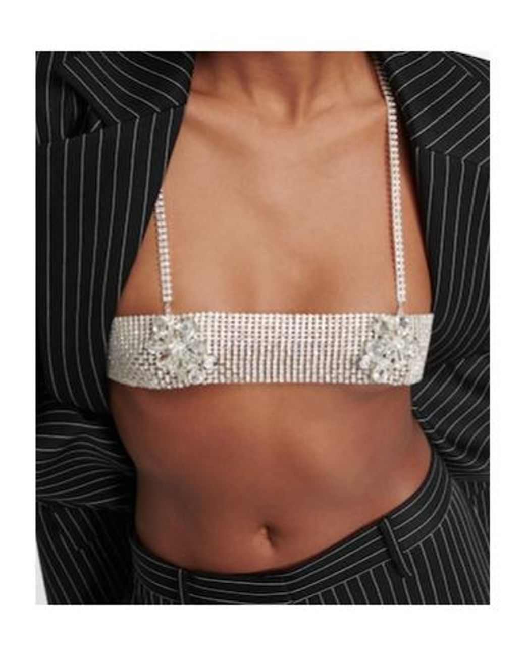 Magda Butrym Natural Bandeau Crystal Jewelry Top