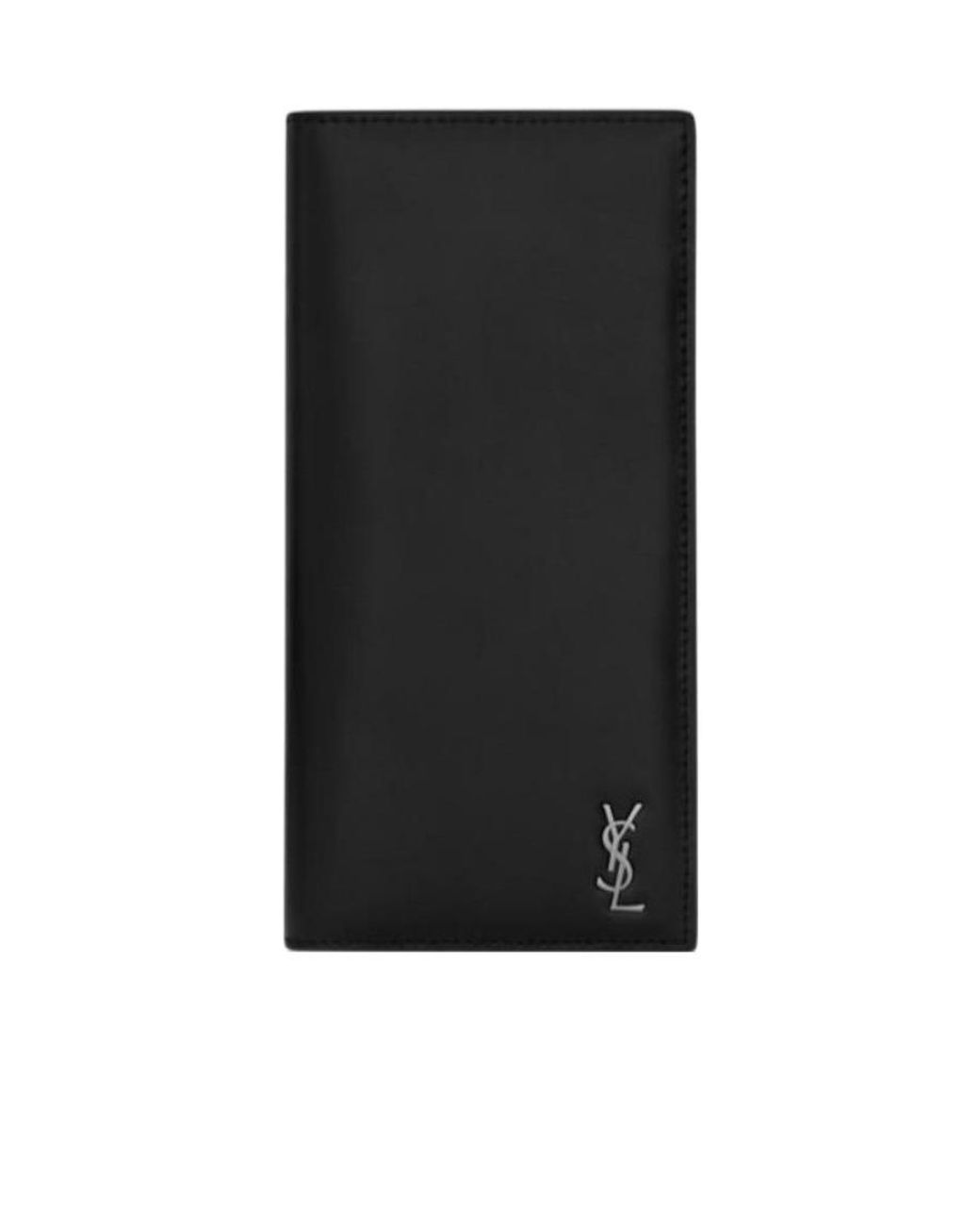 Saint Laurent Black Logo Plaque Cardholder for men