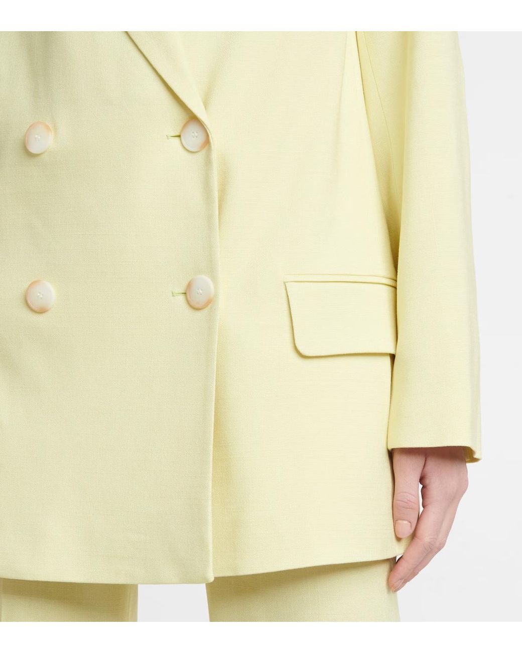 Joseph Yellow Double-Breasted Long Sleeve Suit Jacket