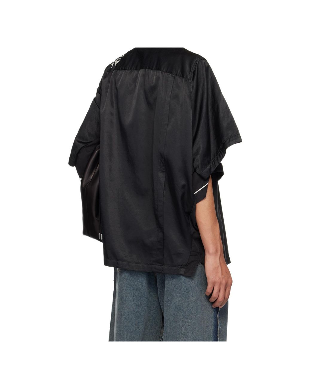 Maison Mihara Yasuhiro Black Wide Sleeve Bowling Shirt for men