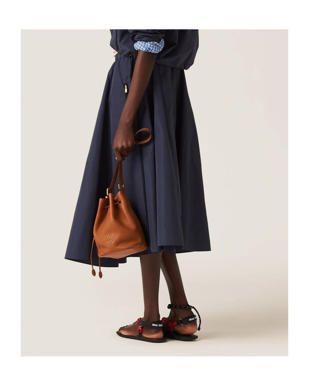 Miu Miu Blue Technical Fabric Skirt