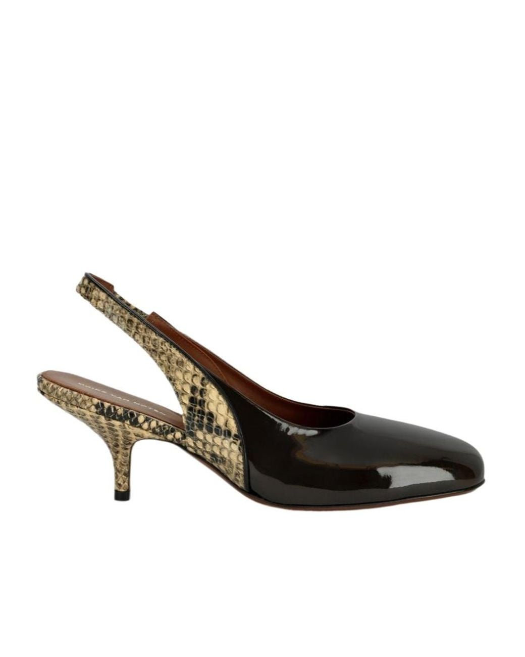 Dries Van Noten Metallic Slingback Heeled Pumps