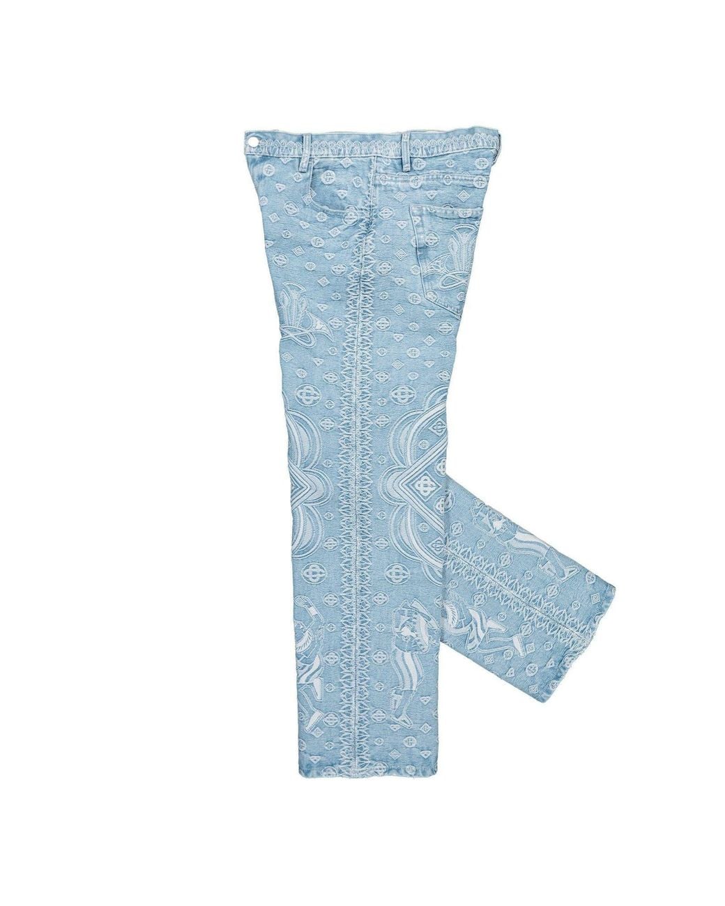 Casablanca Blue Carpet Jacquard Baggy Denim Jeans for men