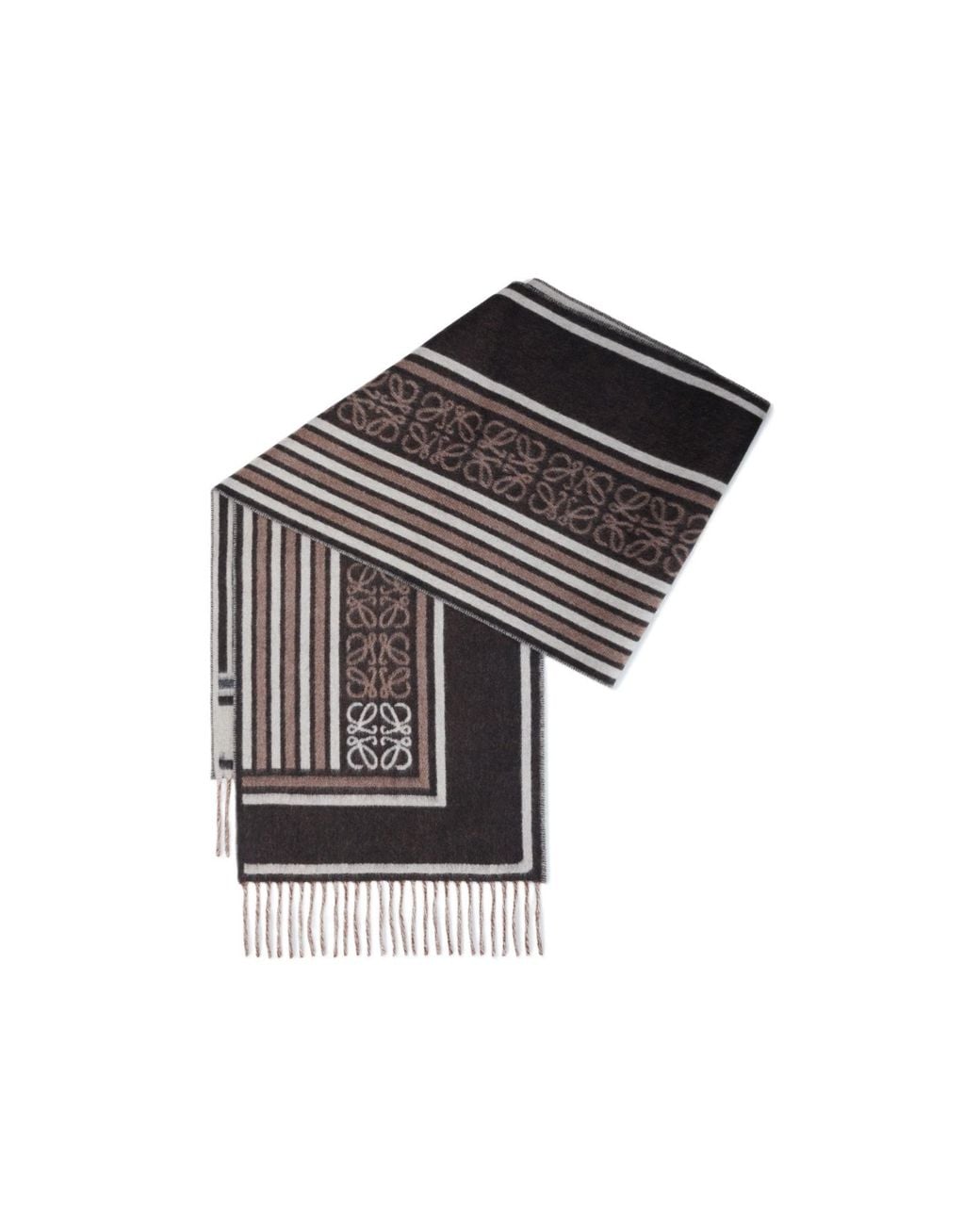 Loewe Multicolor Anagram Jacquard Fringed Scarf
