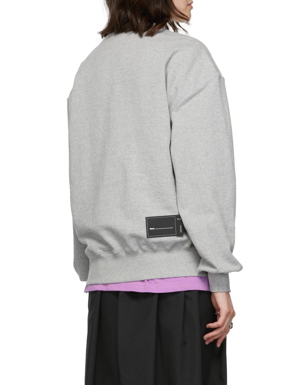 we11done Gray Logo Print Sweatshirt for men