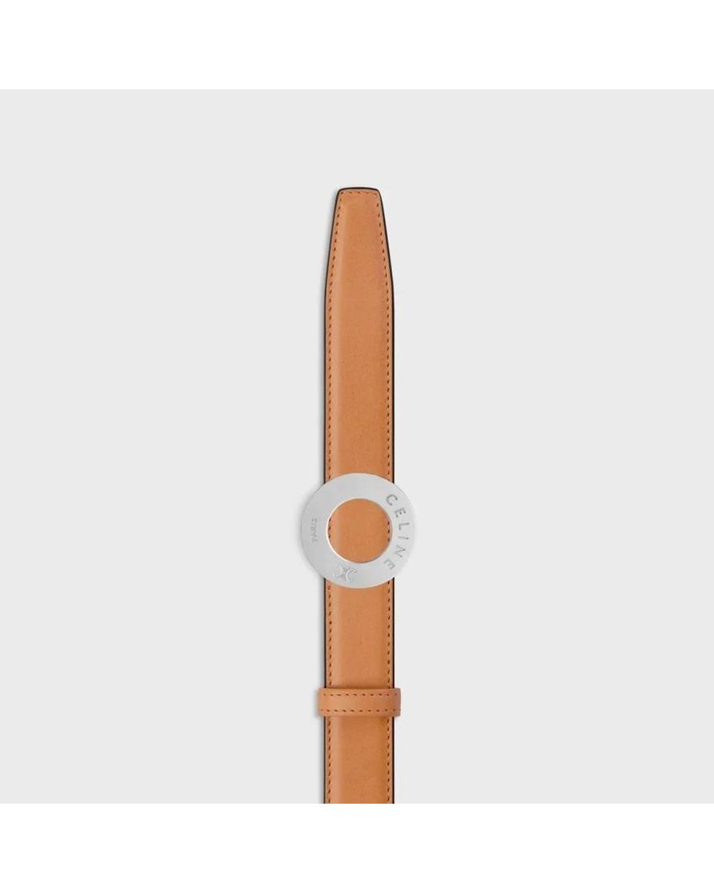 Céline White Round Toggle Fasteners And Double-Sided Belt
