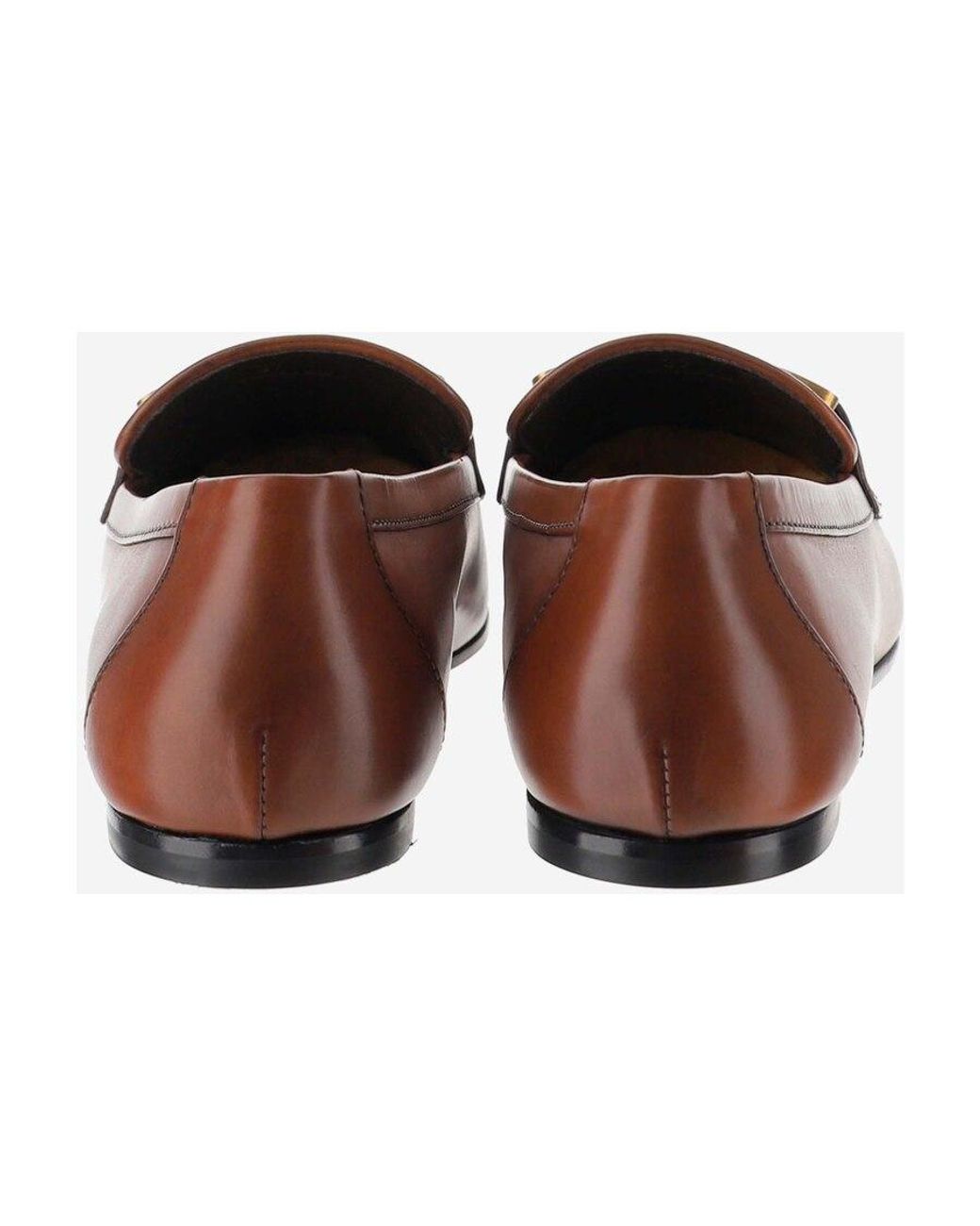 Tod's Brown Kate Logo Plaque Loafers