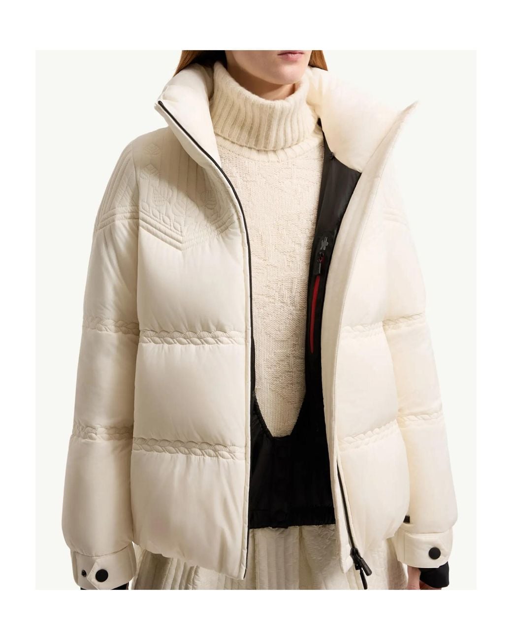 Moncler Natural Anglins Long-Sleeve Down Jacket