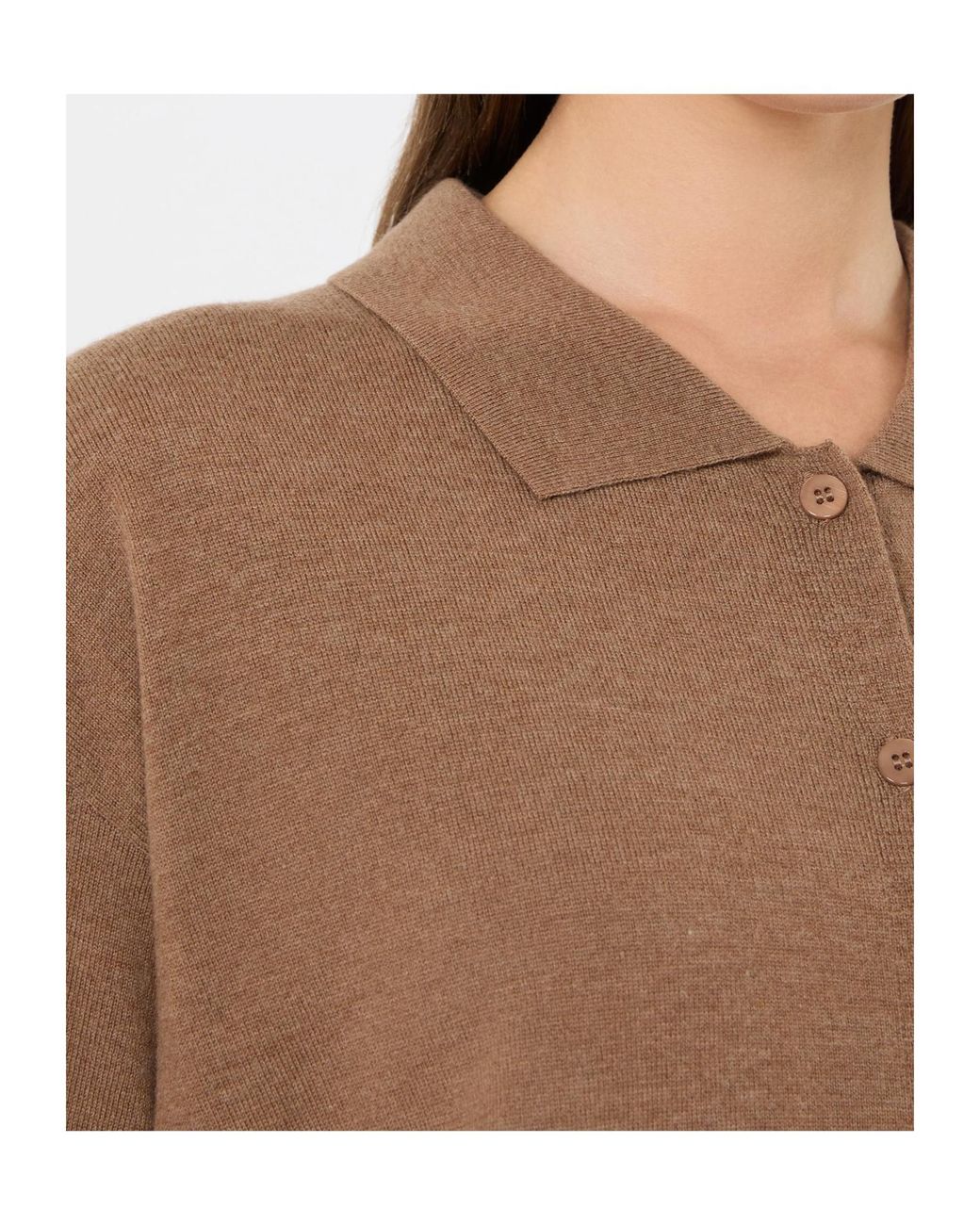 Max Mara Brown Collared Button-Up Cardigan