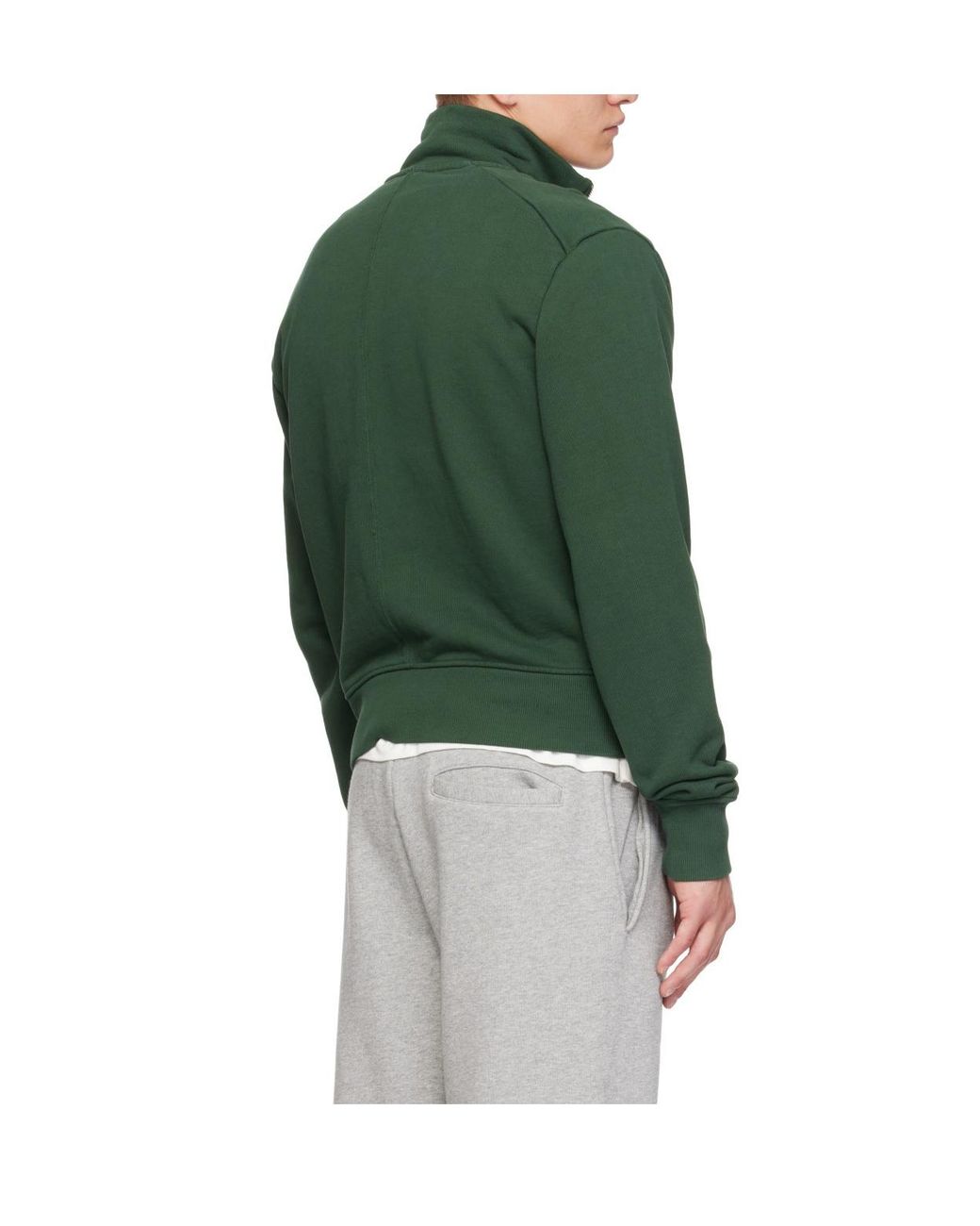 Entire studios Green Stand-Collar Zip-Up Sweatshirt for men