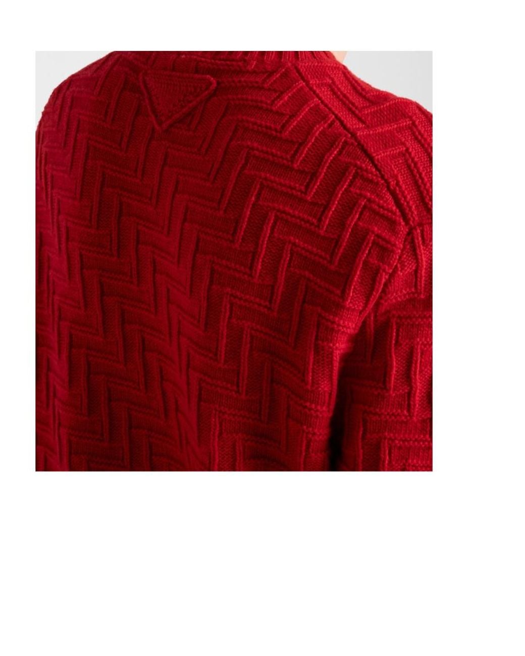 Prada Red Crewneck Knitted Sweater for men