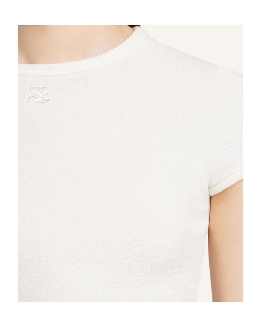 Courreges White Courrèges Logo Slim T-Shirt