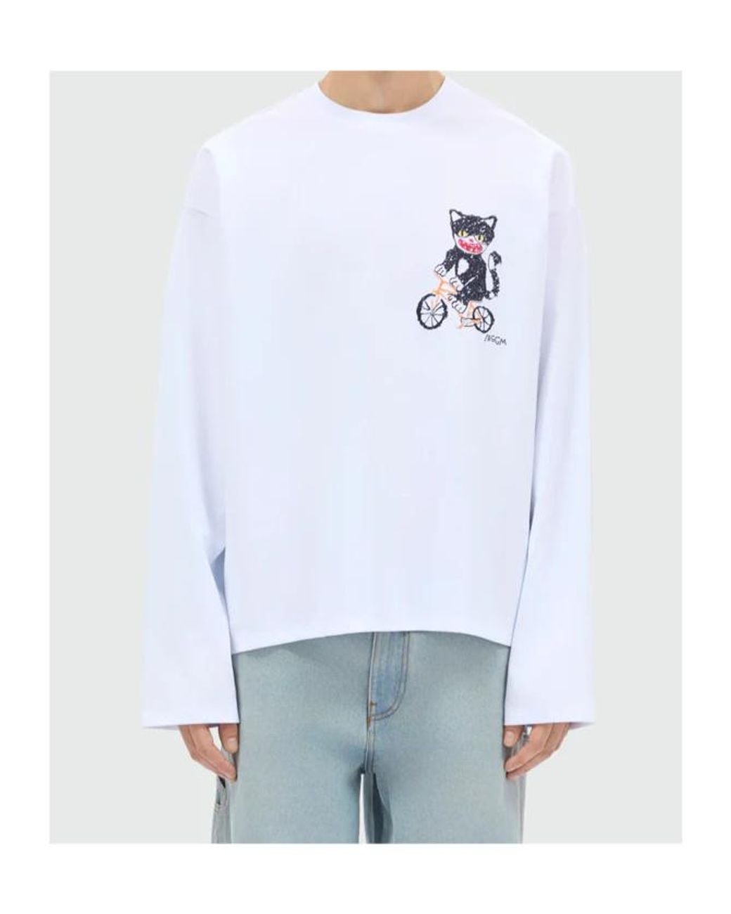 MSGM White Graphic-Print T-Shirt for men