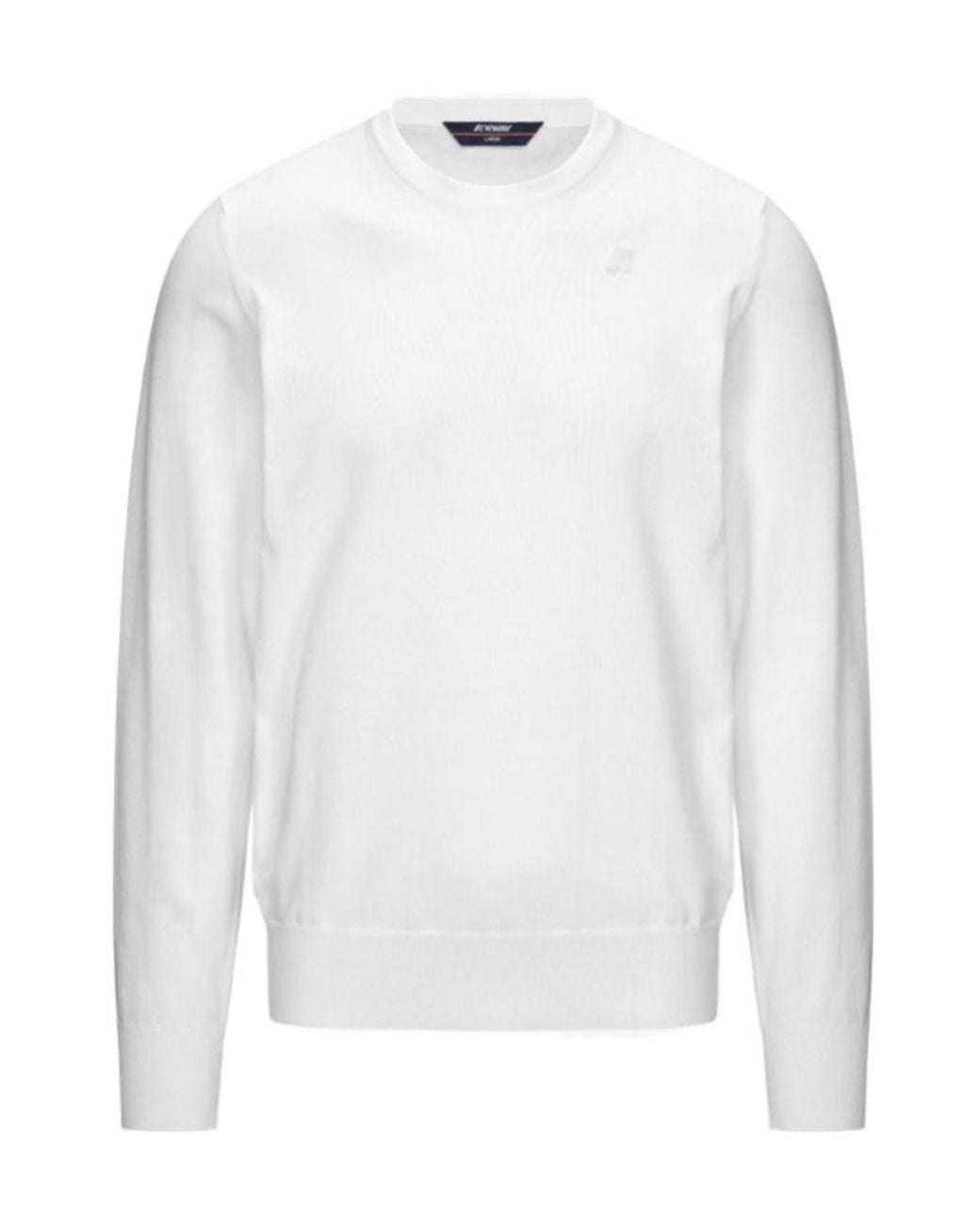 K-Way White Long-Sleeved Crewneck Jumper for men