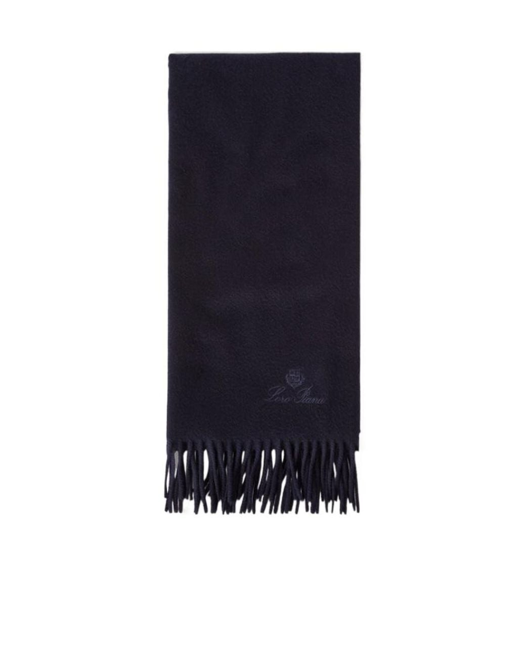 Loro Piana Blue Fringed Cashmere Scarf for men