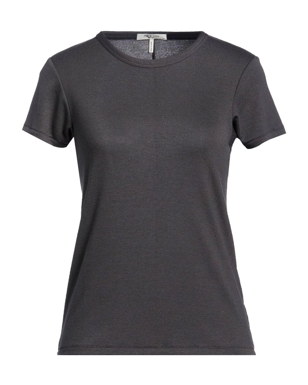 Rag & Bone Black Solid Color Knit Short-Sleeve T-Shirt
