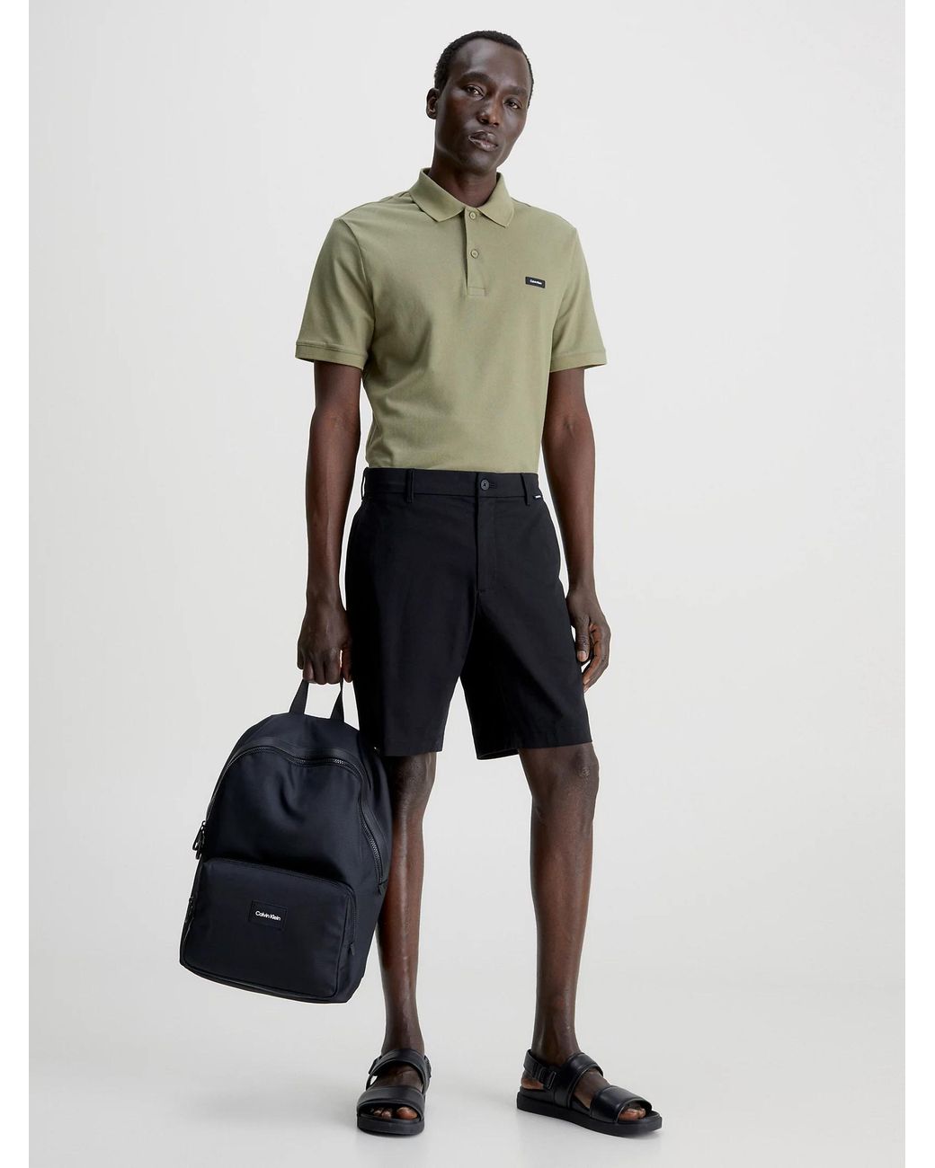 Calvin Klein Green Short-Sleeved Polo Shirt for men