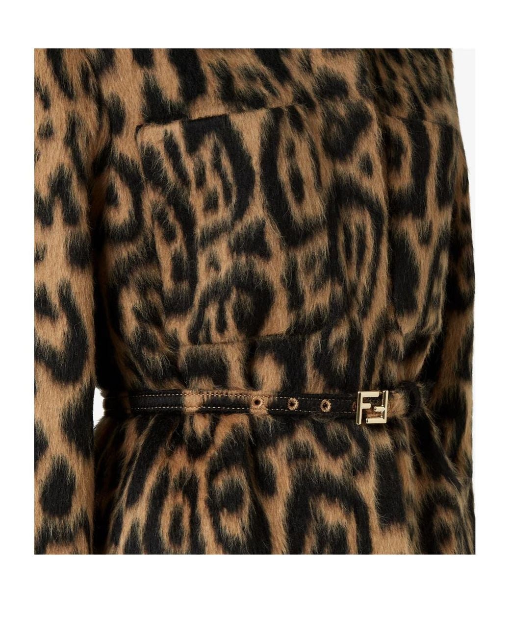 Fendi Brown Animalier Wool Blouson