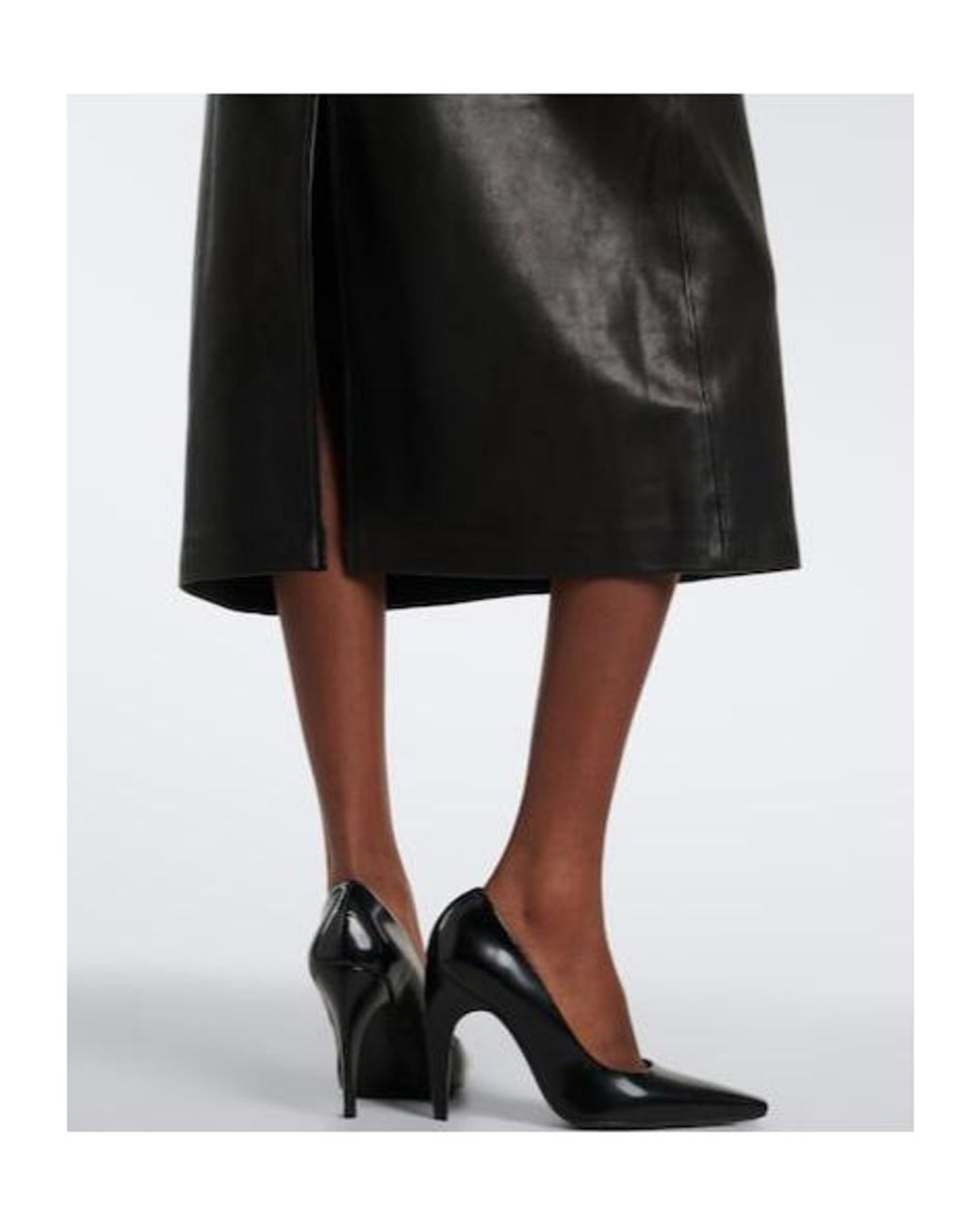Nour Hammour Black Alana Leather Pencil Skirt