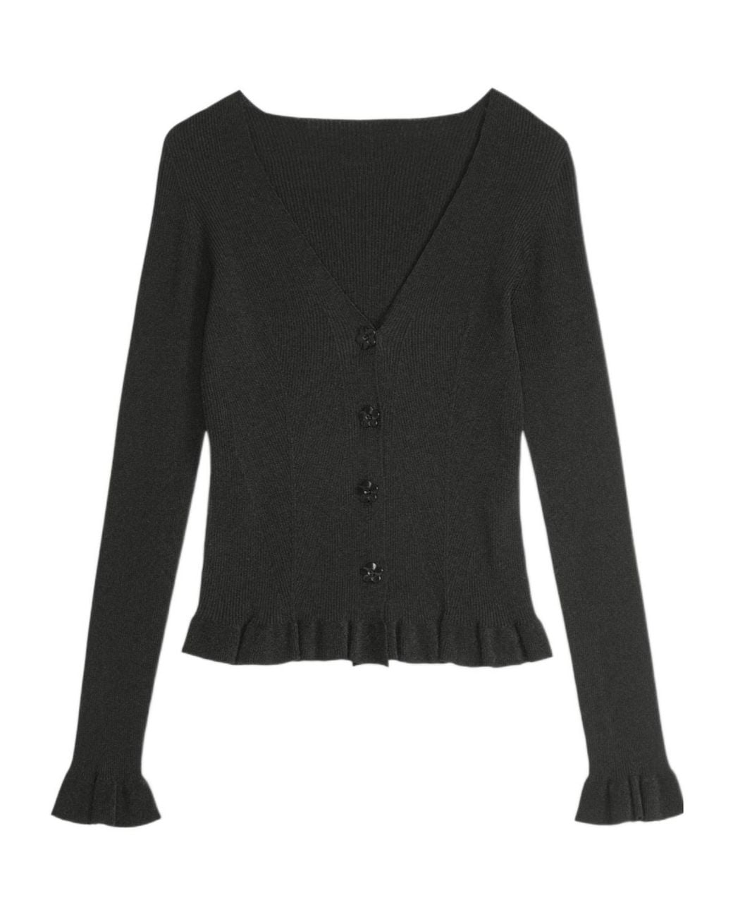 CECILIE BAHNSEN Black Cassia Cardigan