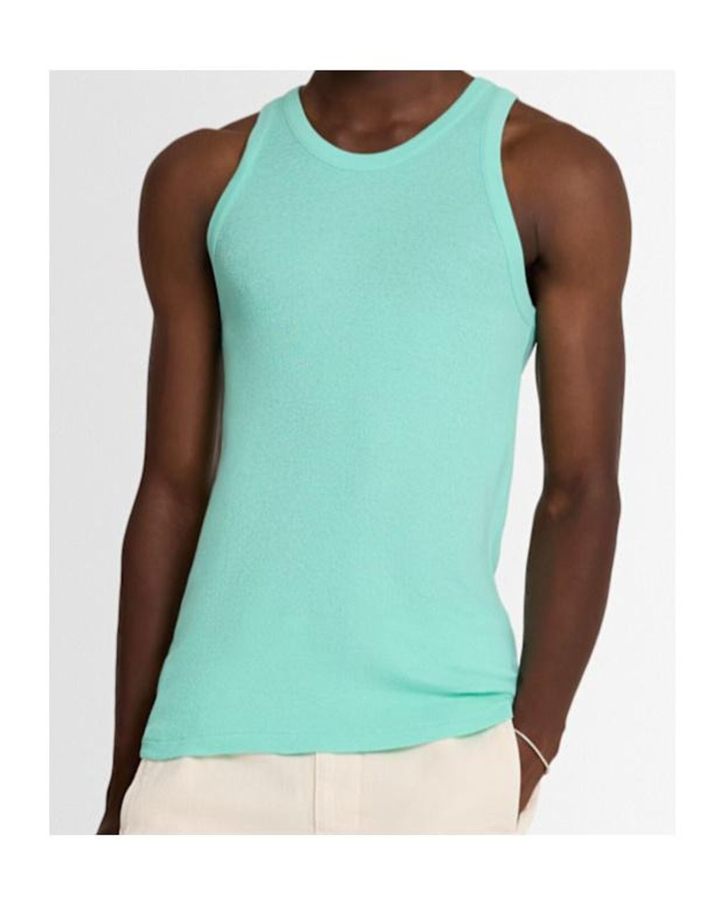 Auralee Green Crew Neck Vest for men