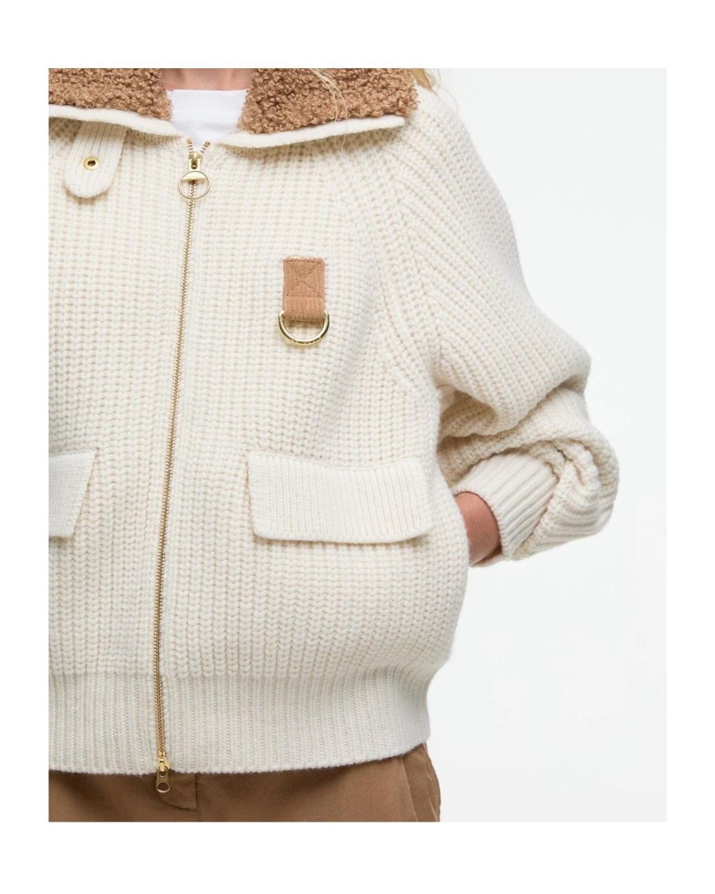 Barbour Natural Zip Shearling Sweater