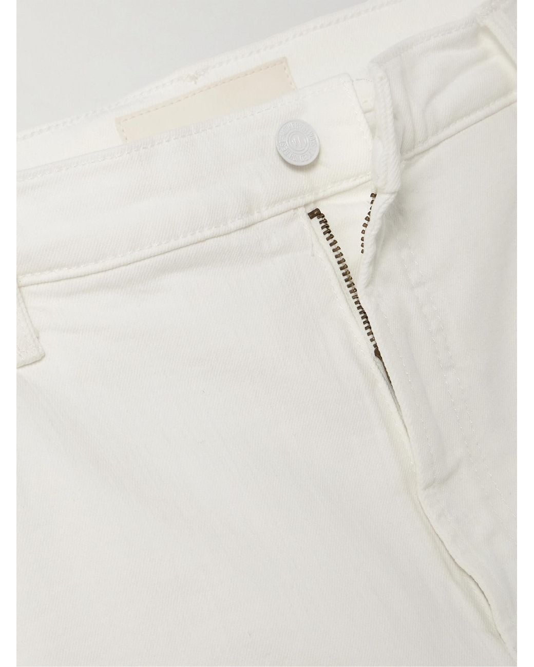 Mother White High-Rise Straight-Leg Jeans