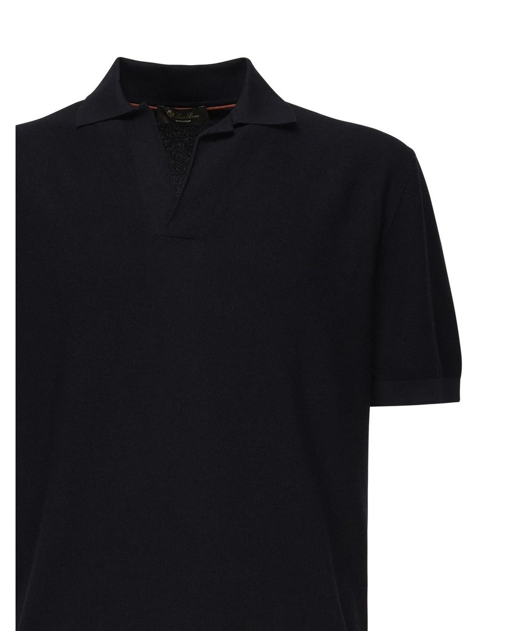 Loro Piana Black Basic Short-Sleeved Polo Shirt for men