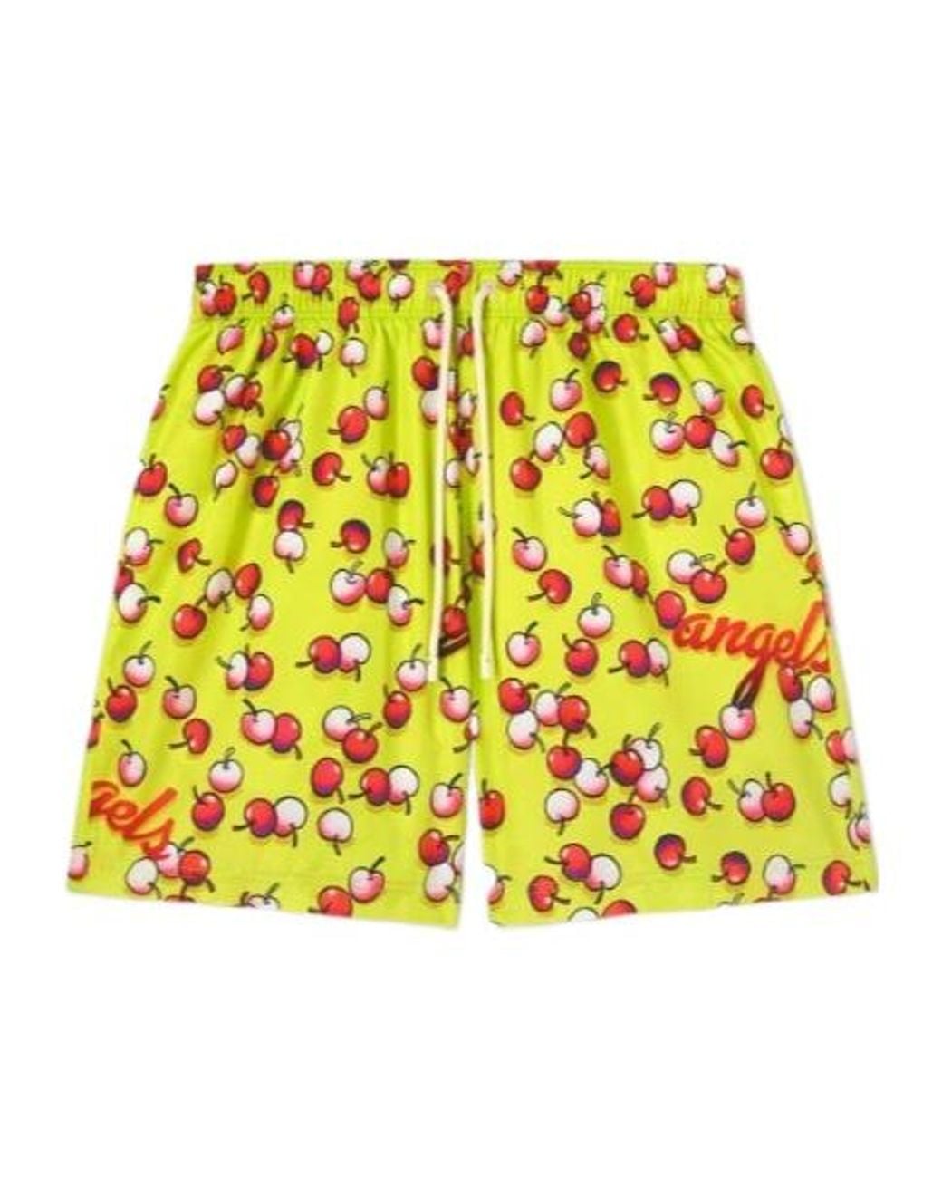 Palm Angels Yellow Cherries Printed Drawstring Swimshorts for men