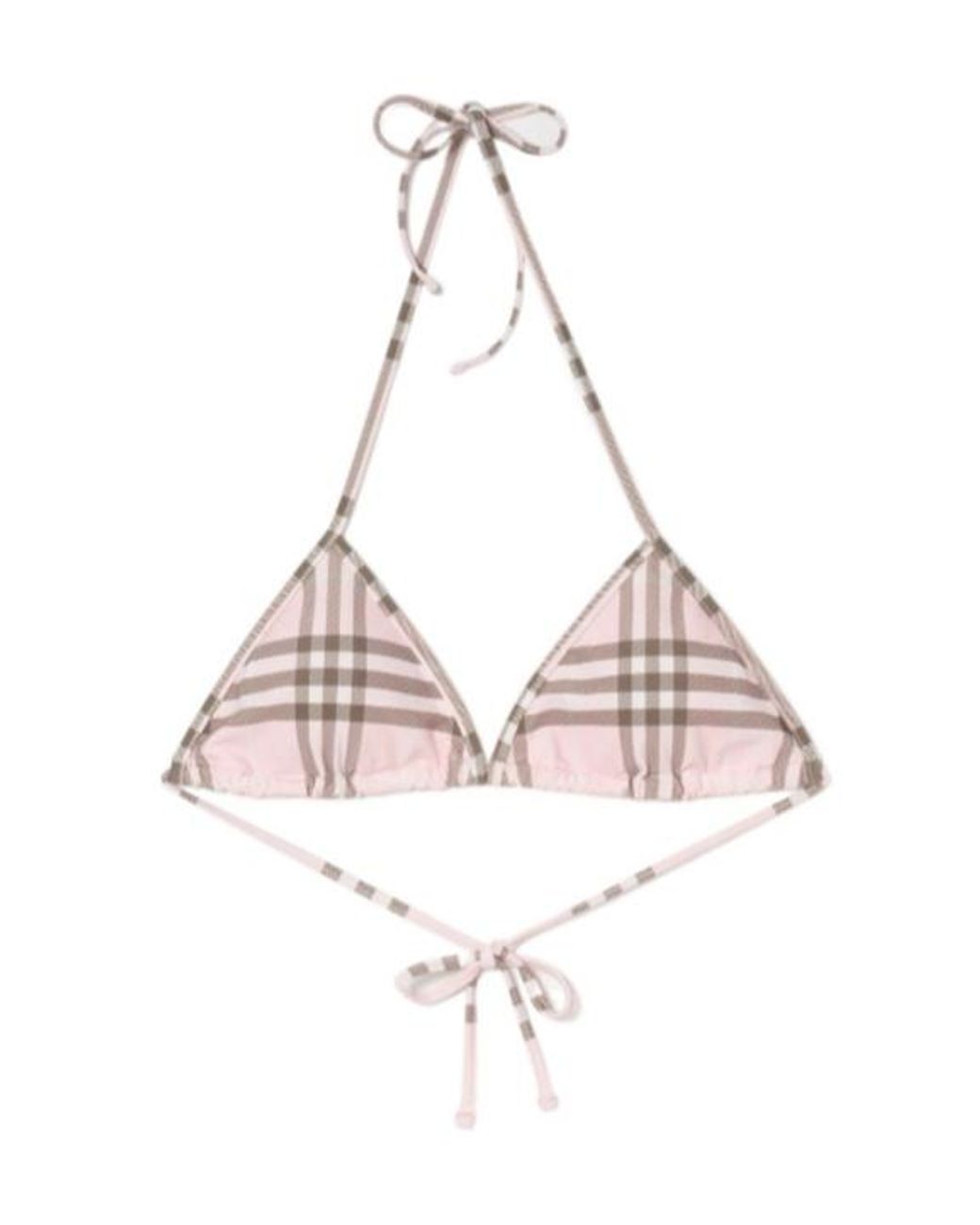 Burberry Pink Checked Bikini Top