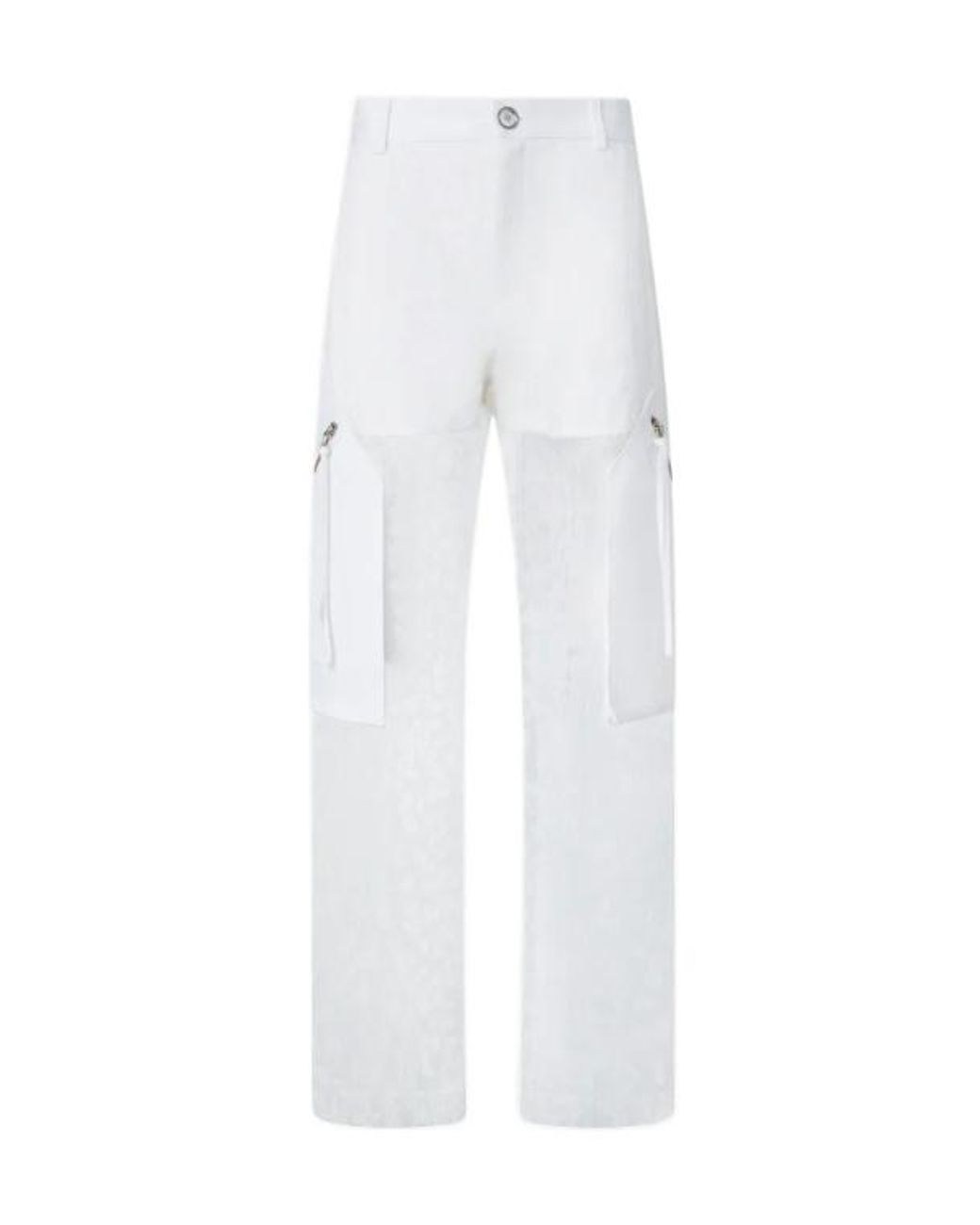 Pinko White Panelled Straight-Leg Trousers