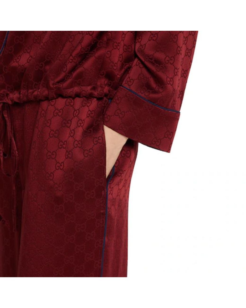 Gucci Red Gg Satin Pants