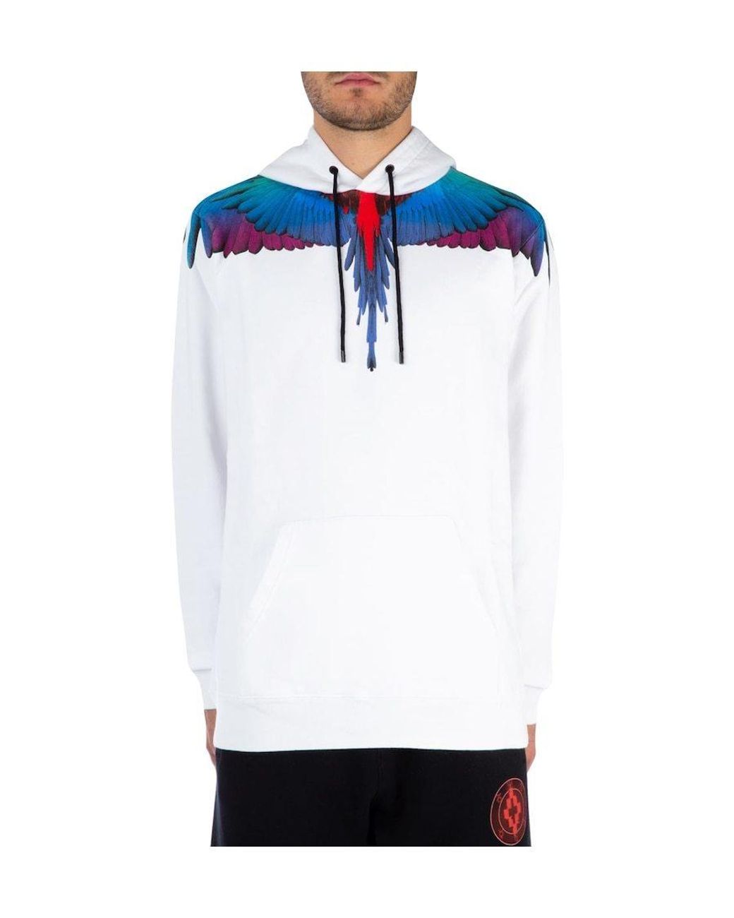 Marcelo Burlon Blue Wing Printed Hooded Sweater for men
